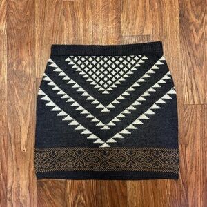 Sweater mini skirt blue/brown/white